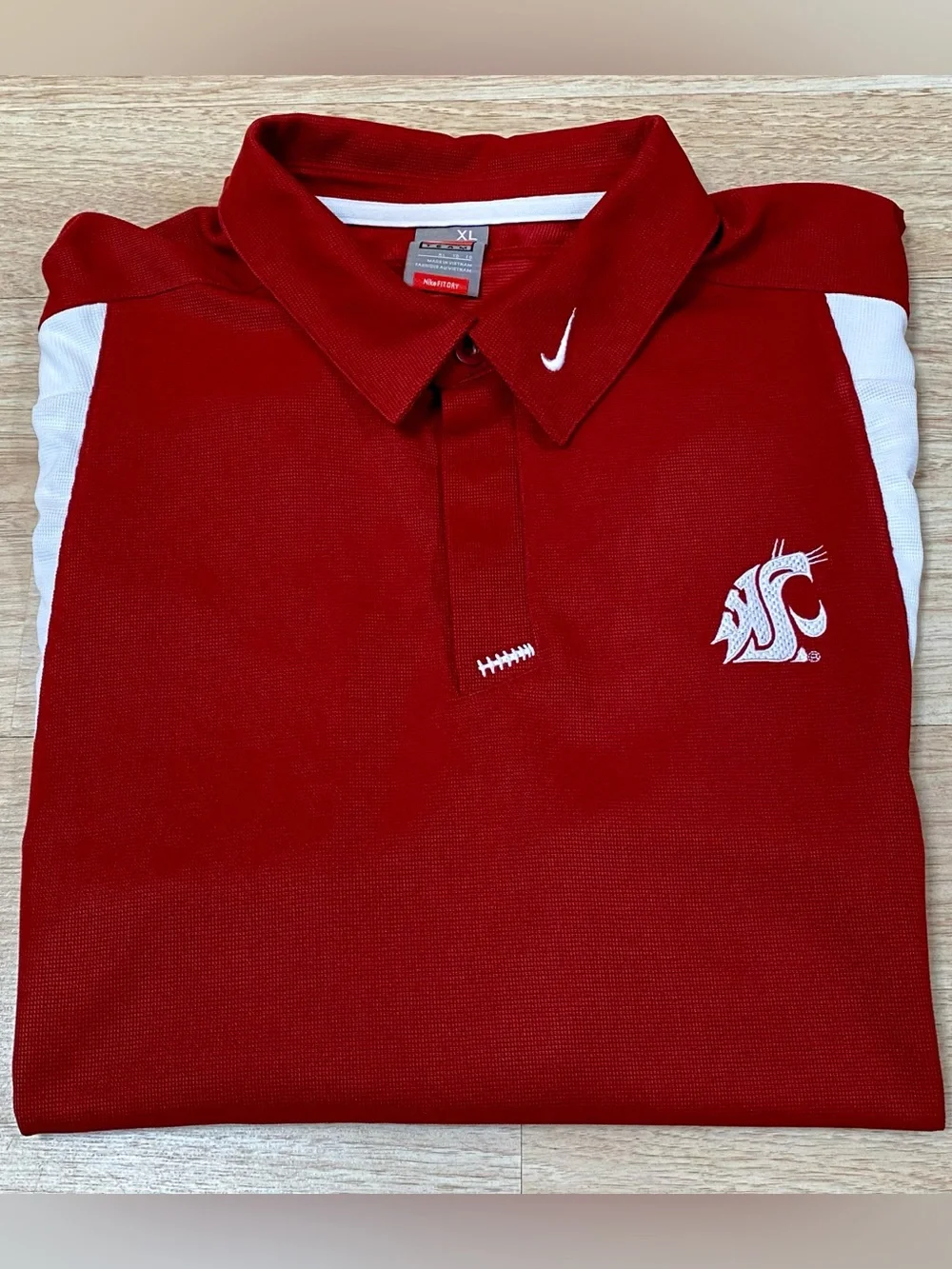 Nike Washington State University Polo Men’s XL Crimson WSU Cougars Short Sleeve